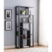 Distressed Grey Display Cabinet with Wood Grain Accent - IDU2270