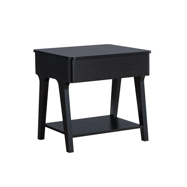 Black Finished End Table with Open Bottom Shelf 