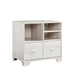 White Finished File Cabinet with Metal Bar Handles - IDU2283