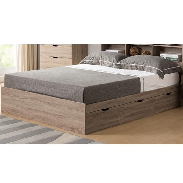 Dark Taupe Full Size Chest Bed with Three Drawers 