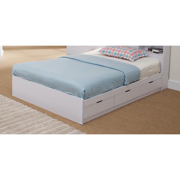 White Full Size Chest Bed with Three Drawers 