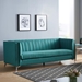 Turquoise Finished Sofa with Pleated Back Design - IDU2353