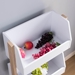 Weathered White Storage Cabinet with Three Shelves - IDU2356