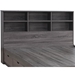 Distressed Grey Twin Bookcase Headboard with Six Shelves - IDU2366