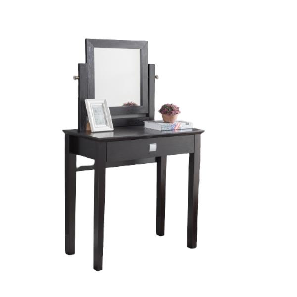 Minimalist Vanity Table and Mirror - Red Cocoa 