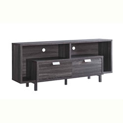 Distressed Grey TV Stand with Open Shelfing 