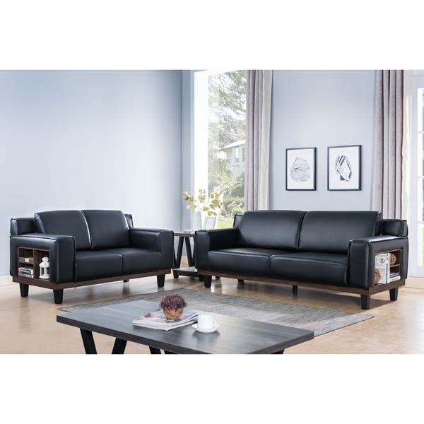 Black Loveseat with Two Seats 