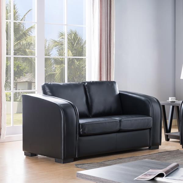 Black Loveseat with Pocket Coil Cushions 