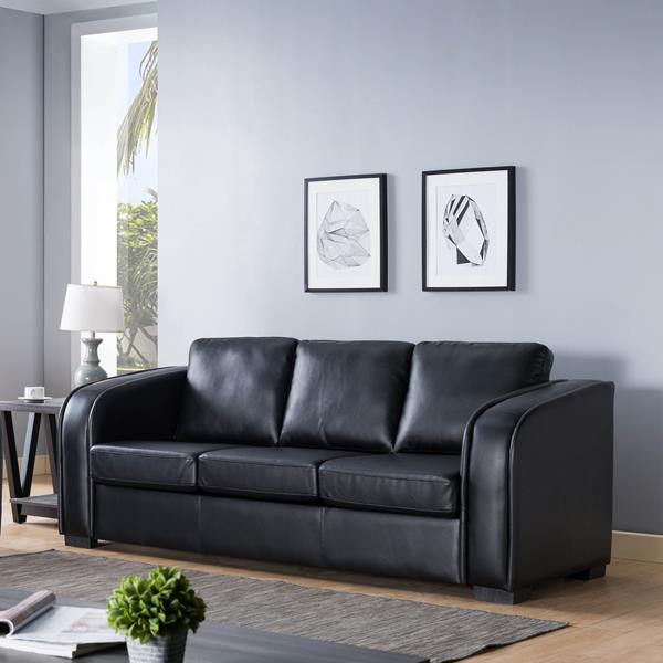Black Sofa with Piping Design 