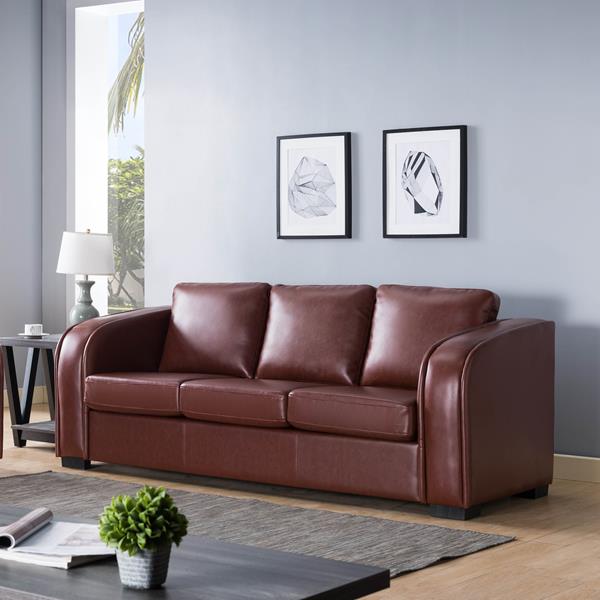 Brown Sofa with Pocket Coil Cushions 