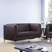 Coffee Loveseat with Pleated Back Design - IDU1350