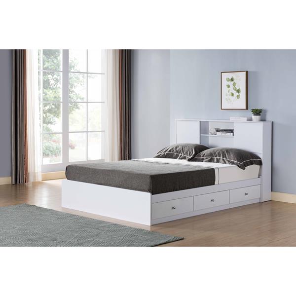 White Twin Chest Bed with Three Drawers 