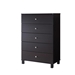Red Cocoa Five Drawer Chest with Metal Knob Handles - IDU1367