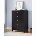 Red Cocoa Five Drawer Chest with Metal Knob Handles - IDU1367