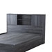 Distressed Grey Twin Bookcase Headboard with Two Large Cubbies - IDU1369