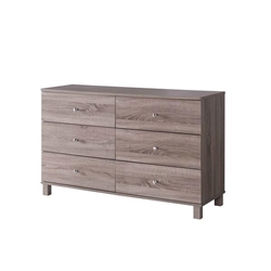 Dark Taupe Dresser with Six Drawers 