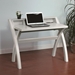 White Desk with Crosshatch Legs - IDU1449