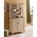 Weathered White Baker's Cabinet with Two Shelves - IDU1461
