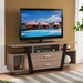Dark Taupe and Black TV Stand with Three Center Shelves - IDU1471