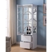 Glossy White Curio with Two Clear Glass Shelves - IDU1496