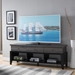Distressed Grey and Black TV Stand with Three Drawers - IDU1567