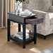 Distressed Grey and Black Chairside Table with Sole Drawer - IDU1568