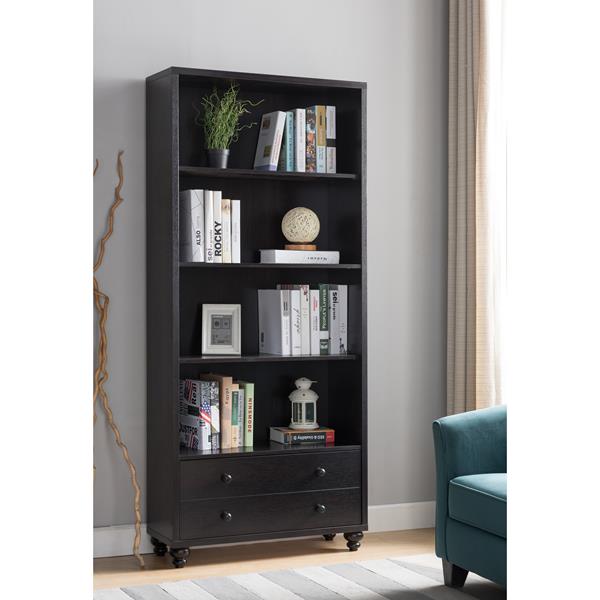 Red Cocoa Book Cabinet with Open Shelves 