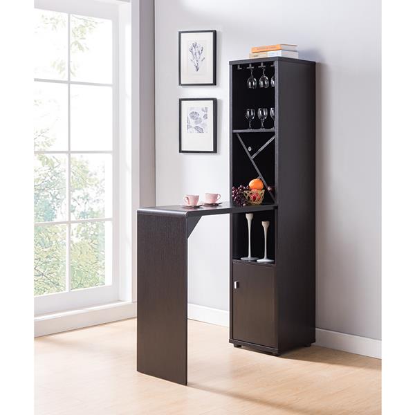 Red Cocoa Wine Cabinet with Bar Table 