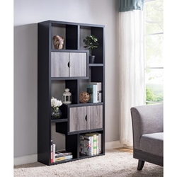 Black and Distressed Grey Bookcase 