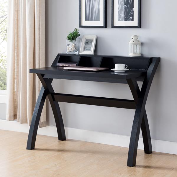 Black Desk with H-Shaped Legs 