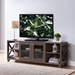 Walnut Oak TV Stand with Four Side Shelves - IDU1657