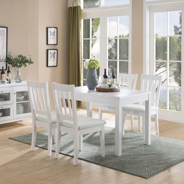 White Dining Table with Expandable Table Top 