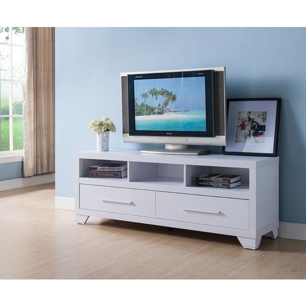 White TV Stand with Three Shelves 