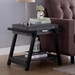 Distressed Grey and Black End Table with One Drawer - IDU1767