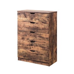 Distressed Wood Utility Storage with Five Drawers 