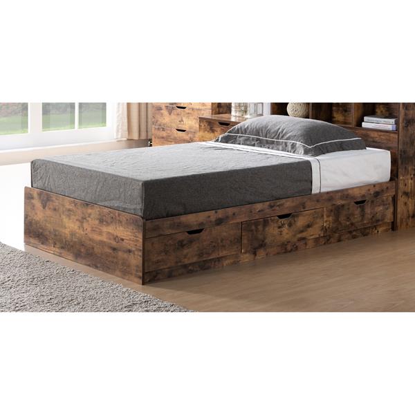 Distressed Wood Twin Chest Bed 