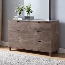 Hazelnut Five Drawer Chest with Easy To Grab Handle 