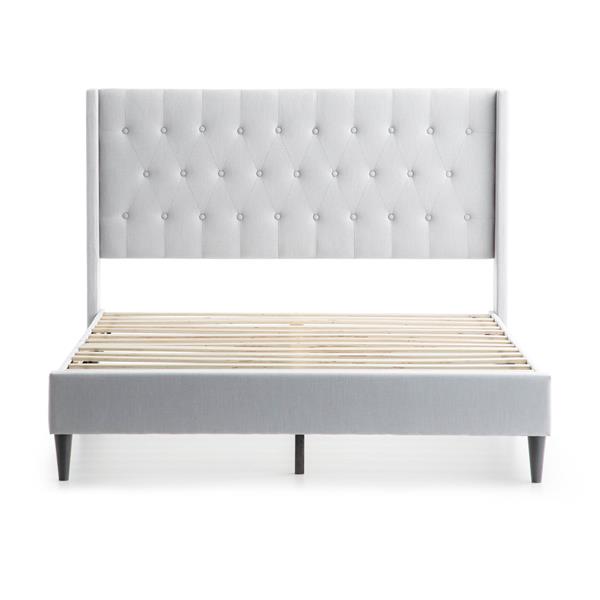 Weekender  Wren Upholstered Bed California King White Gray 