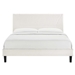 Yasmine Channel Tufted Performance Velvet Twin Platform Bed - White - Style A - MOD10024