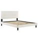 Yasmine Channel Tufted Performance Velvet Twin Platform Bed - White - Style A - MOD10024