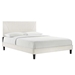 Yasmine Channel Tufted Performance Velvet Queen Platform Bed - White - Style A - MOD10078