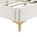 Leah Chevron Tufted Performance Velvet King Platform Bed - White - Style C - MOD10103
