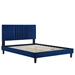 Sofia Channel Tufted Performance Velvet Twin Platform Bed - Navy - Style B - MOD10104