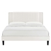 Zahra Channel Tufted Performance Velvet Full Platform Bed - White - Style B - MOD10109