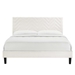 Leah Chevron Tufted Performance Velvet Full Platform Bed - White - Style B - MOD10111