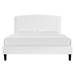 Alessi Performance Velvet Full Platform Bed - White - MOD10128