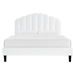 Daisy Performance Velvet Full Platform Bed - White - MOD10135