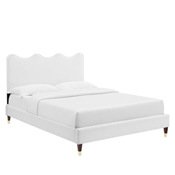 Current Performance Velvet Twin Platform Bed - White - Style A 