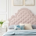 Gwyneth Tufted Performance Velvet Full Platform Bed - Pink - Style A - MOD10176