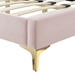 Sienna Performance Velvet Full Platform Bed - Pink - Style A - MOD10204